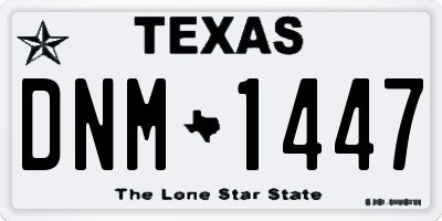 TX license plate DNM1447