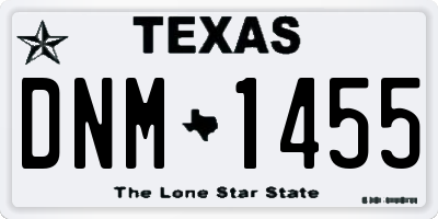 TX license plate DNM1455