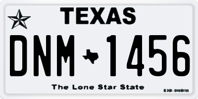 TX license plate DNM1456