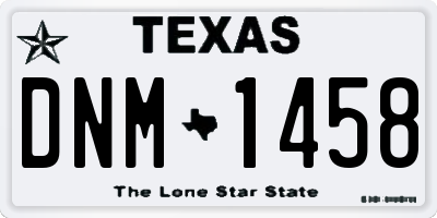 TX license plate DNM1458
