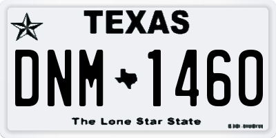 TX license plate DNM1460