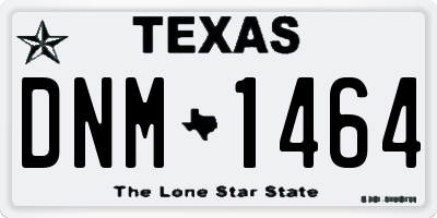 TX license plate DNM1464