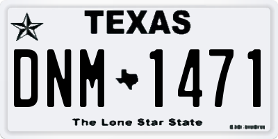 TX license plate DNM1471
