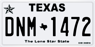 TX license plate DNM1472