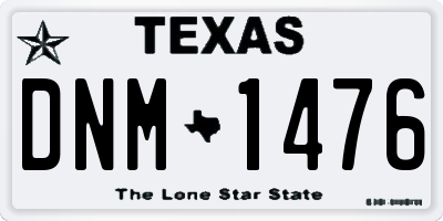 TX license plate DNM1476