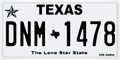 TX license plate DNM1478