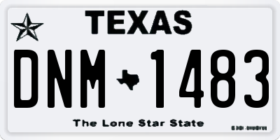 TX license plate DNM1483
