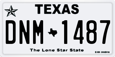 TX license plate DNM1487