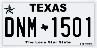 TX license plate DNM1501