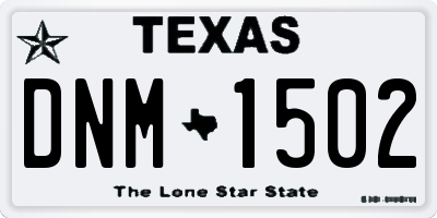 TX license plate DNM1502