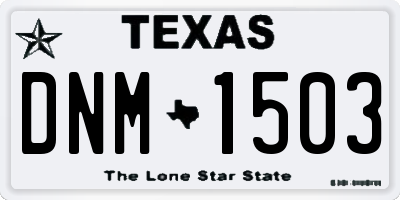 TX license plate DNM1503