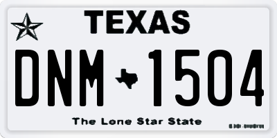 TX license plate DNM1504