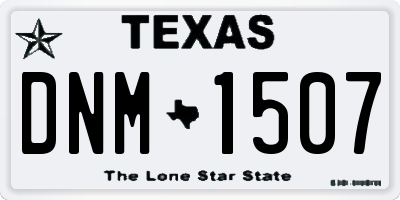 TX license plate DNM1507