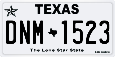 TX license plate DNM1523