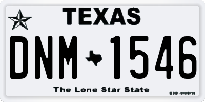 TX license plate DNM1546