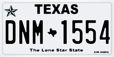 TX license plate DNM1554