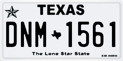 TX license plate DNM1561
