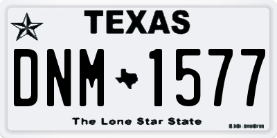 TX license plate DNM1577