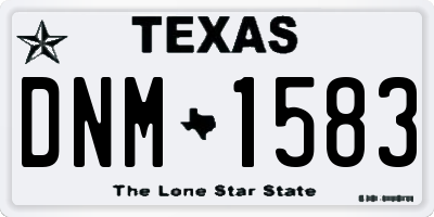 TX license plate DNM1583