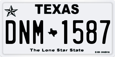 TX license plate DNM1587
