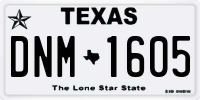 TX license plate DNM1605