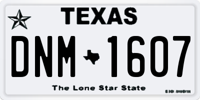 TX license plate DNM1607