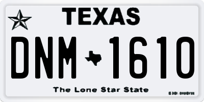 TX license plate DNM1610