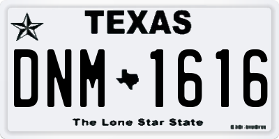 TX license plate DNM1616