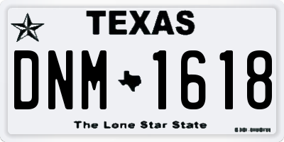 TX license plate DNM1618