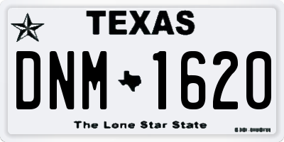 TX license plate DNM1620