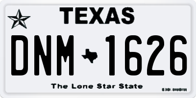 TX license plate DNM1626