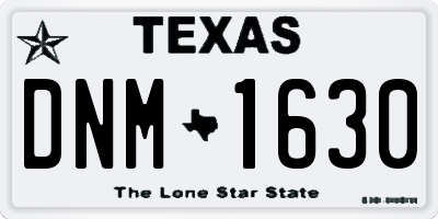 TX license plate DNM1630