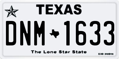 TX license plate DNM1633