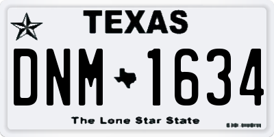 TX license plate DNM1634