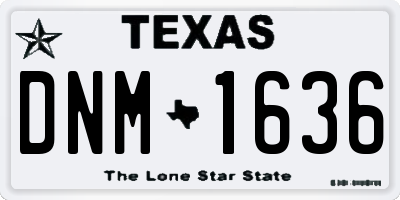 TX license plate DNM1636