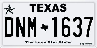 TX license plate DNM1637