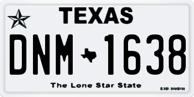 TX license plate DNM1638