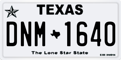 TX license plate DNM1640