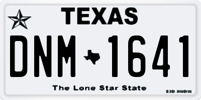 TX license plate DNM1641