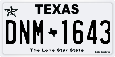 TX license plate DNM1643