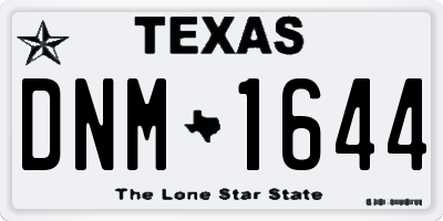 TX license plate DNM1644