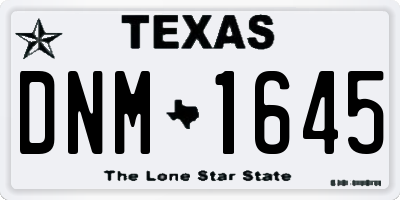 TX license plate DNM1645