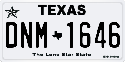 TX license plate DNM1646