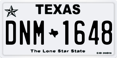 TX license plate DNM1648