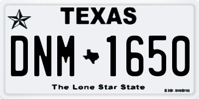 TX license plate DNM1650