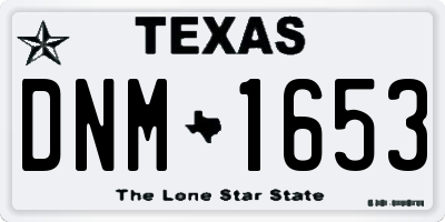 TX license plate DNM1653