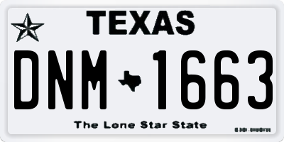 TX license plate DNM1663