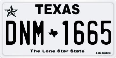 TX license plate DNM1665
