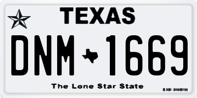 TX license plate DNM1669