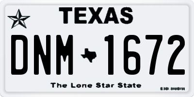 TX license plate DNM1672